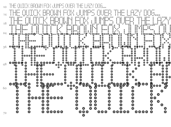 Cross Led TFB font waterfall